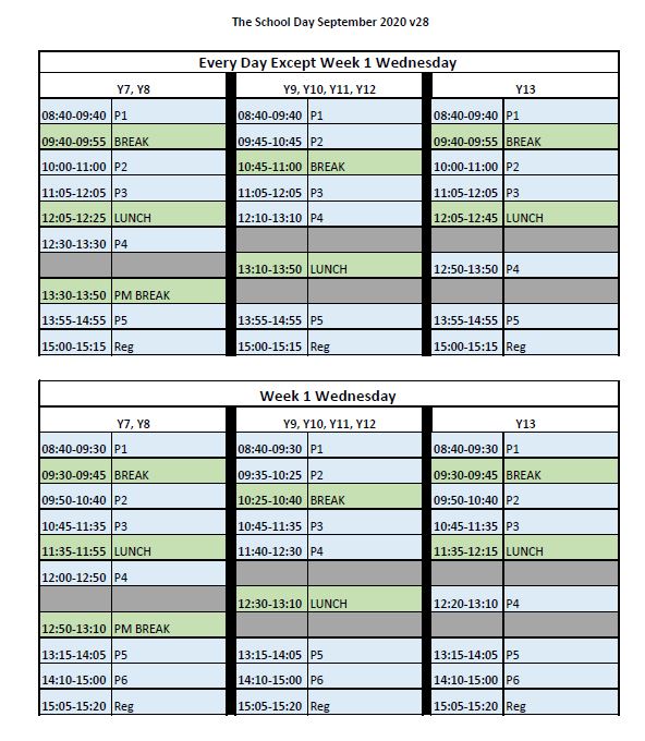 Saffron Walden County High School - Term Dates and The School Day